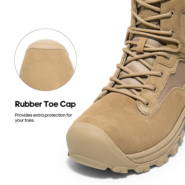 Men's Cap-Toe Waterproof Tactical Work Boots - SAND - 1